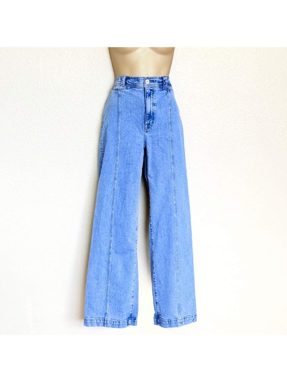 Madewell Perfect Vintage Wide Leg Pintuck Seam Edition High Rise Denim Jeans 28